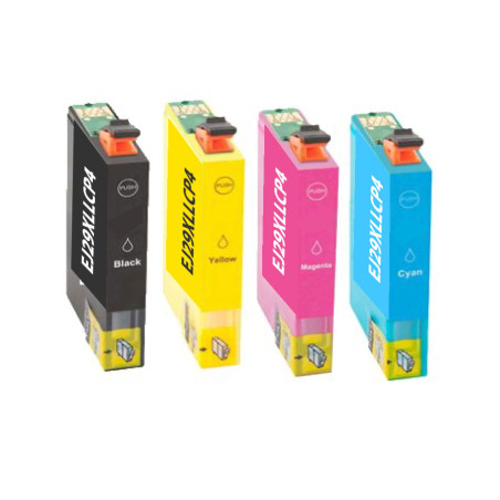PACK 4 CARTOUCHES COMPATIBLE EPSON 29XL-REMPLACE C13T29964011 N/C/M/J