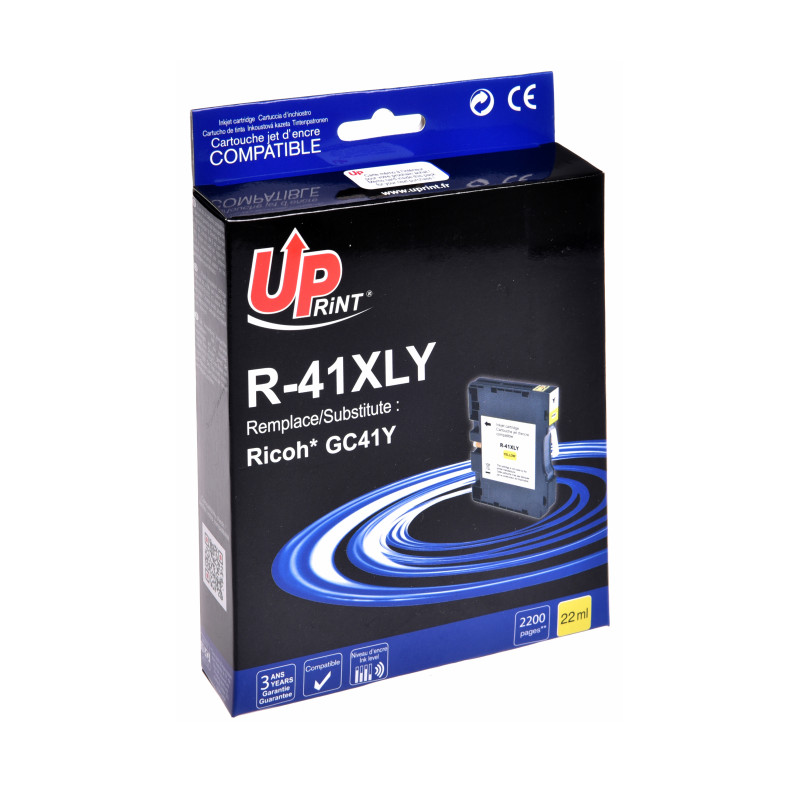 UPrint R-41XLY Y CARTOUCHE COMPATIBLE AVEC RICOH N°41 - 405764