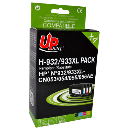 UPRINT PACK 4 CARTOUCHES REMANUFACTUREES HP 932/933XL-REMPLACE CN053/5