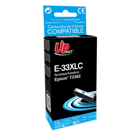 UPRINT CARTOUCHE REMANUFACTUREE EPSON 33XL-REMPLACE C13T33624012 CYAN