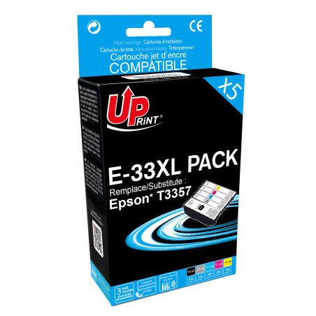 UPRINT PACK 5 CARTOUCHES REMANUFACTUREES EPSON 33XL-REMPLACE C13T33574