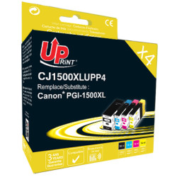 UPRINT PACK 4 CARTOUCHES COMPATIBLE CANON PGI1500 XL-REMPLACE 9182B004