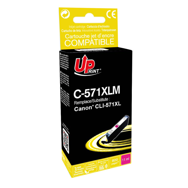 UPRINT CARTOUCHE REMANUFACTUREE CANON CLI571XL-REMPLACE 0333C001 MAGEN