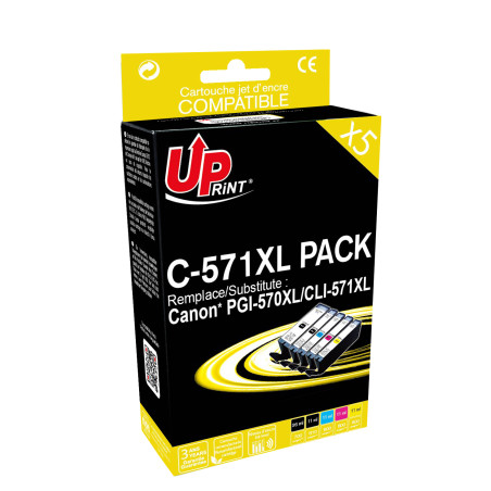 UPRINT PACK 5 CARTOUCHES REMANUFACTUREES CANON PGI570/CLI571XL-REMPLAC