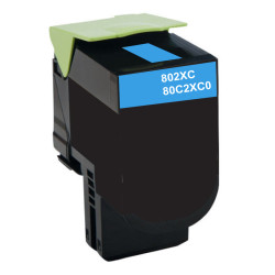 TONER REMANUFACTURE LEXMARK 802X-REMPLACE 80C2XC0 CYAN