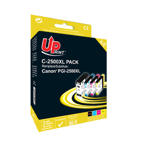 UPRINT PACK 4 CARTOUCHES COMPATIBLE CANON PGI2500XL-REMPLACE 9254B004