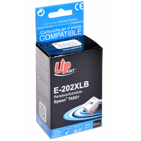 UPRINT CARTOUCHE COMPATIBLE EPSON 202XL-REMPLACE C13T02G14010 NOIR
