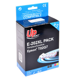 UPRINT PACK 5 CARTOUCHES COMPATIBLE EPSON 202XL-REMPLACE C13T02G74010