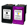 UPRINT PACK 2 CARTOUCHES REMANUFACTUREES HP 62XL SANS NIVEAU ENCRE-REM