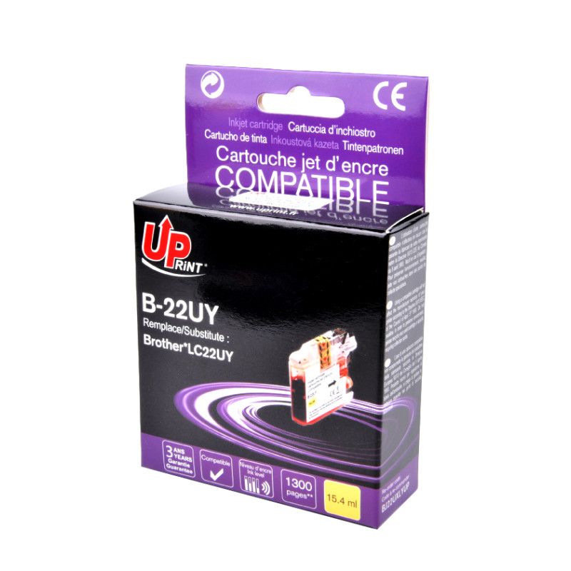 UPRINT CARTOUCHE COMPATIBLE BROTHER L22UXL-REMPLACE LC22U JAUNE