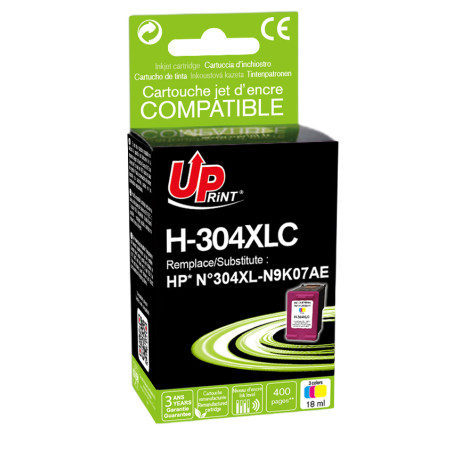 UPRINT CARTOUCHE REMANUFACTUREE HP N°304XL-REMPLACE N9K07AE COULEUR
